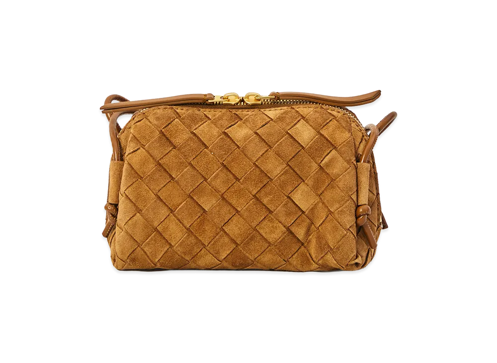 Bottega Veneta Women's Suede Concert Crossbody Bag "Camel"
