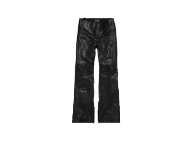 BALENCIAGA Women's Low Waist Biker Pants in Light Semi-Shiny Bullskin "Black"