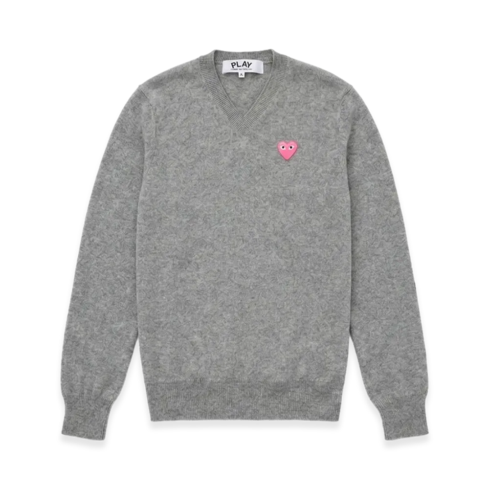PLAY COMME des GARCONS V-Neck Sweater "Gray"
