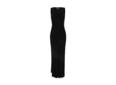 BALENCIAGA Women's Ribbed Jersey Sleeveless Dress "Black"