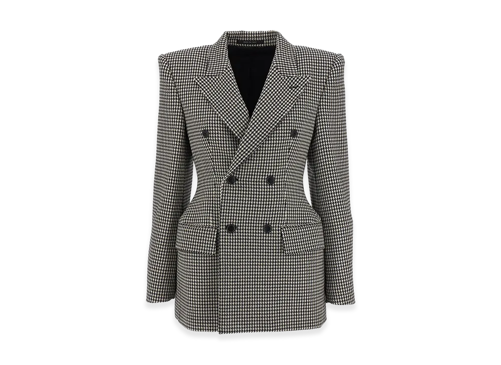 BALENCIAGA Women's 'Hourglass' Blazer "White/Black"