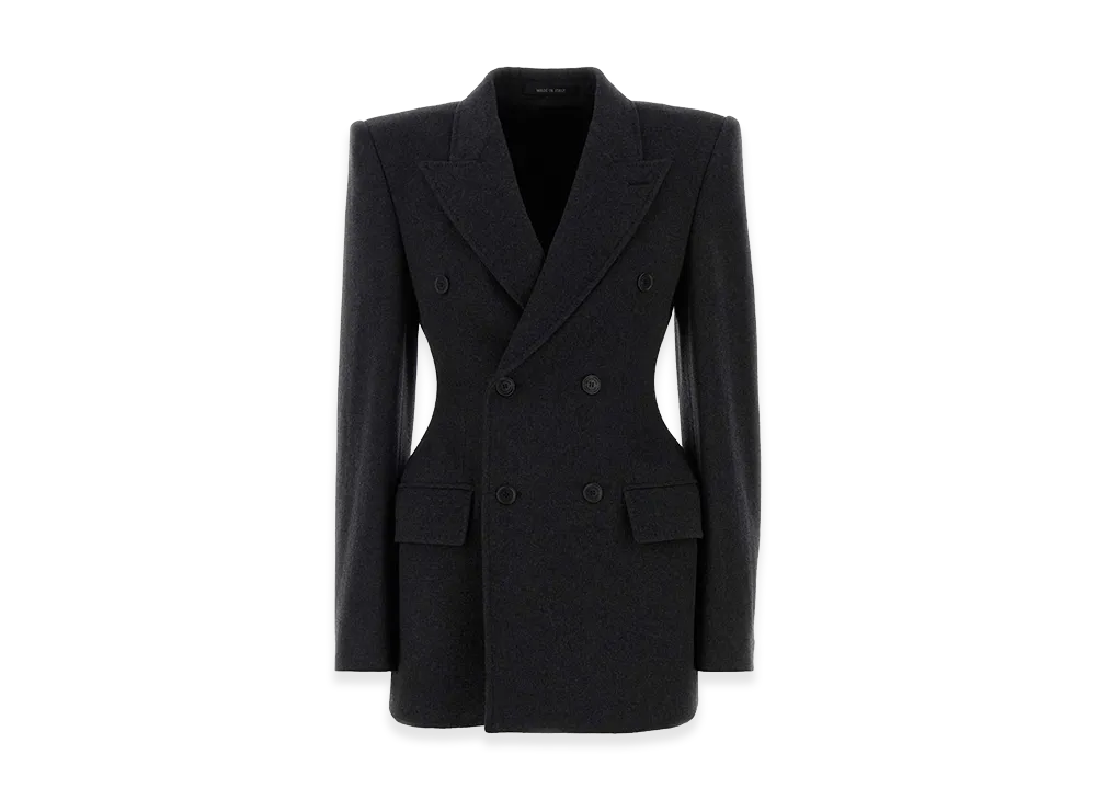 BALENCIAGA Women's Charcoal Cashmere Blend Blazer "Grey"
