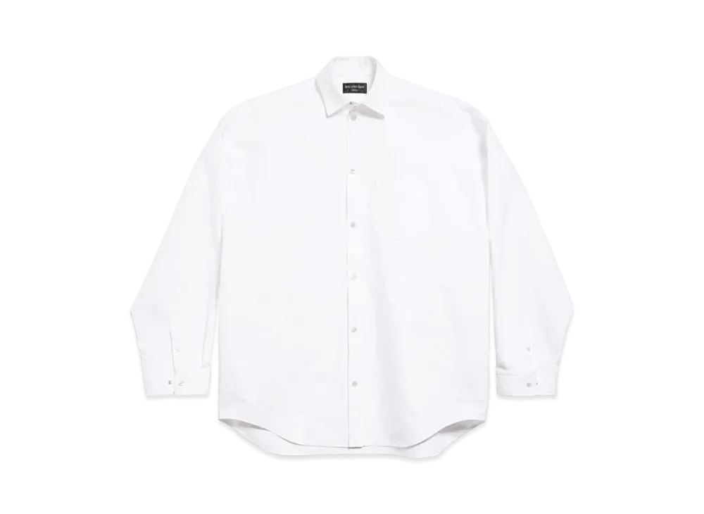 BALENCIAGA Outerwear Shirt Large Fit in Cotton Poplin "White"