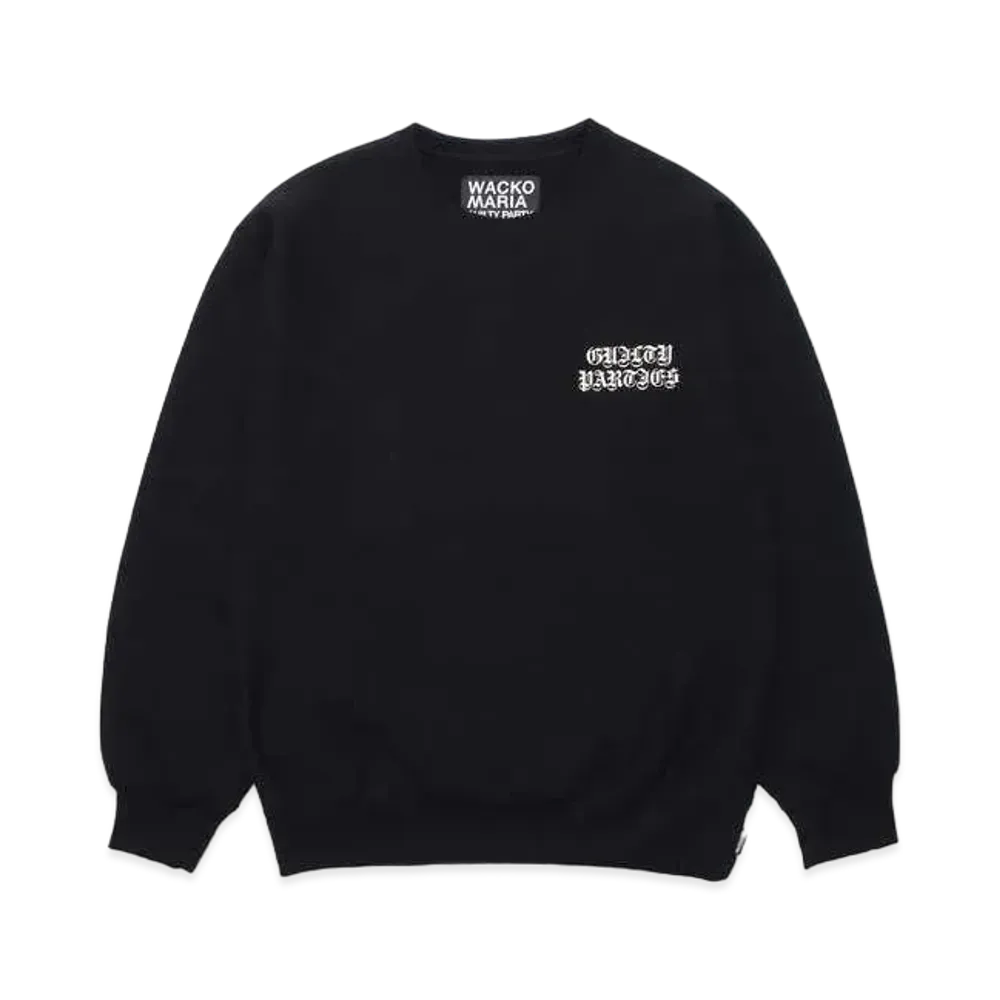 WACKO MARIA Heavy Weight Crew Neck Sweat Shirt "Black"
