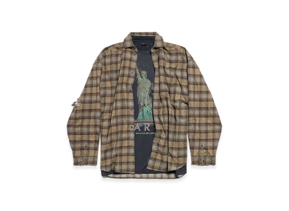 BALENCIAGA Paris Liberty Layered Oversized Shirt "Multi"