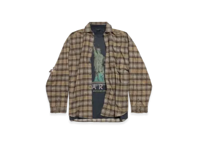 BALENCIAGA Paris Liberty Layered Oversized Shirt "Multi"