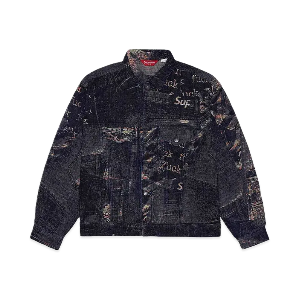 Supreme Archive Denim Jacquard Trucker Jacket "Blue"