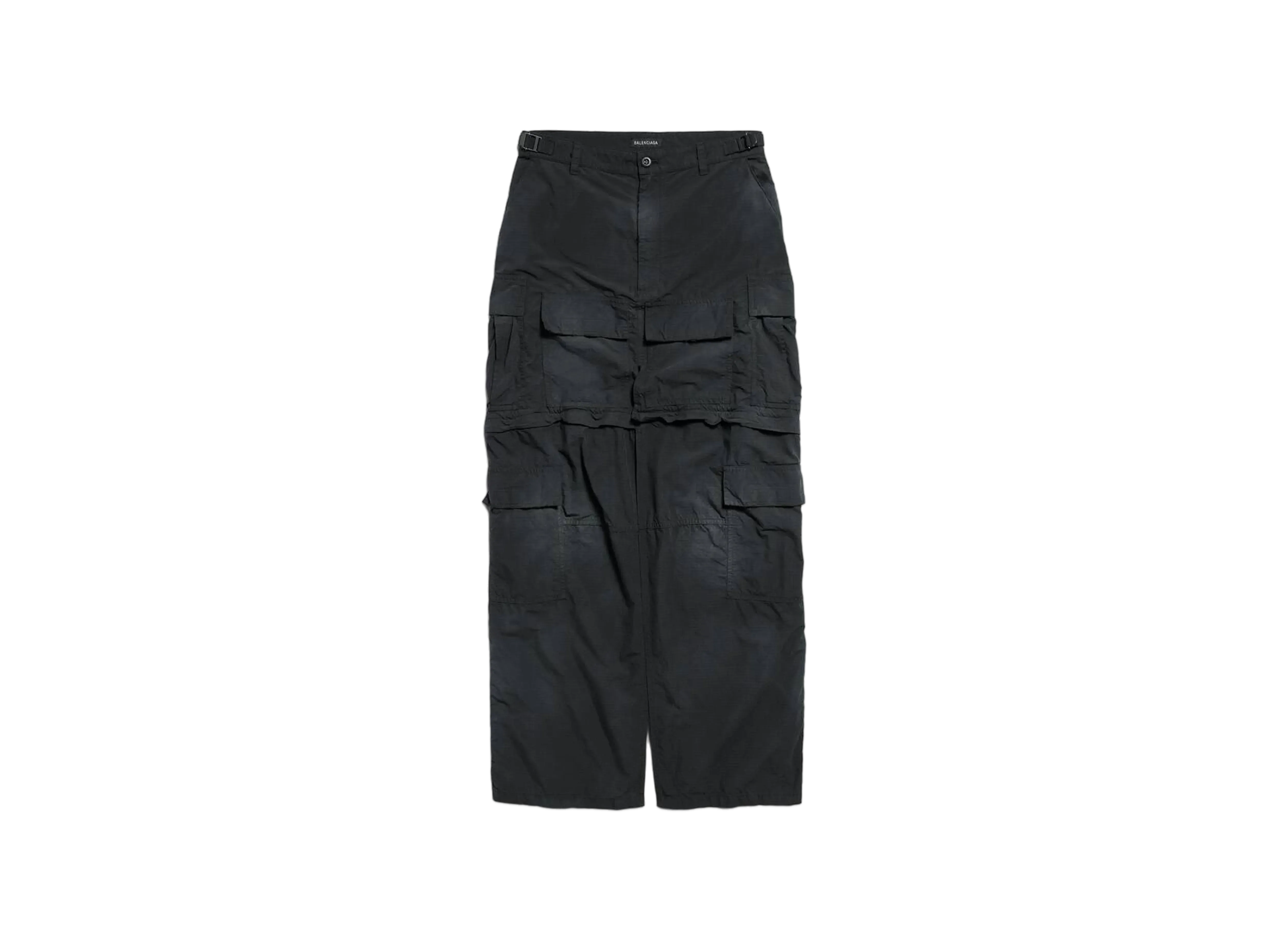 BALENCIAGA Women's Cargo Maxi Skirt in Light Cotton Ripstop "Black"