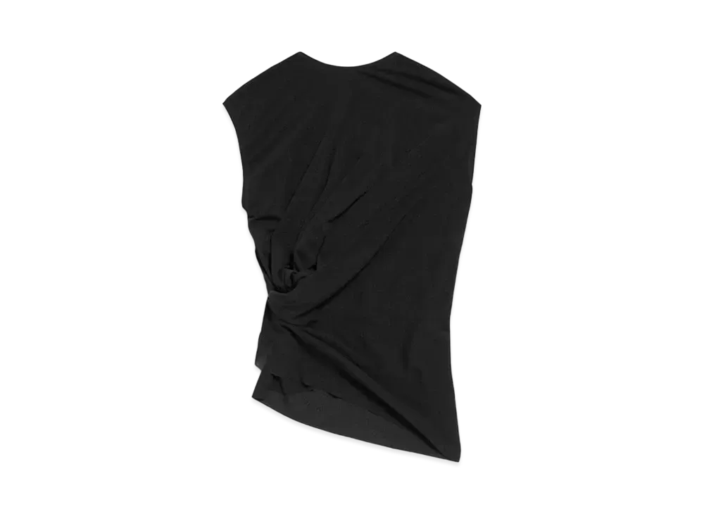 BALENCIAGA Women's Twisted Top in Stretch Technical Mesh "Black"