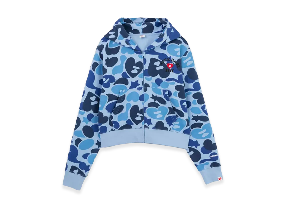 A BATHING APE x BABY MONSTER Women's Heart Badge Zip Hoodie "Sax"