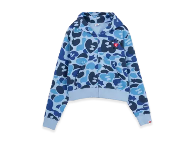 A BATHING APE x BABY MONSTER Women's Heart Badge Zip Hoodie "Sax"