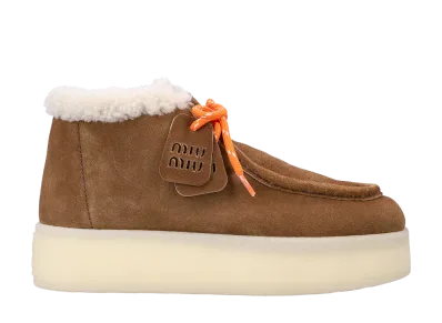 MIU MIU Women's Flat Shoes "Brown"