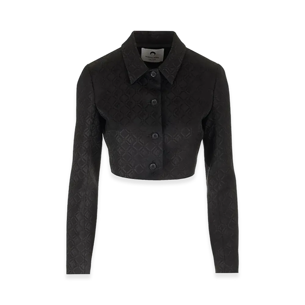 Marine Serre Women's "Moon Diamond" Jacquard Jacket "Black"
