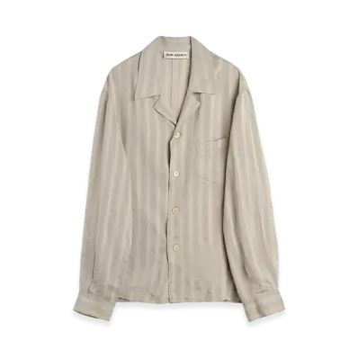 OUR LEGACY Private Shirt "Quiet Greige Stripe Mist Weave"