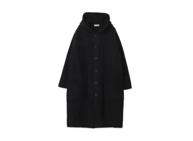 Yohji Yamamoto Pour Homme 3G REVERCE STITCHE CABLE PATTERN LONG HOODIE CARDIGAN "Black"