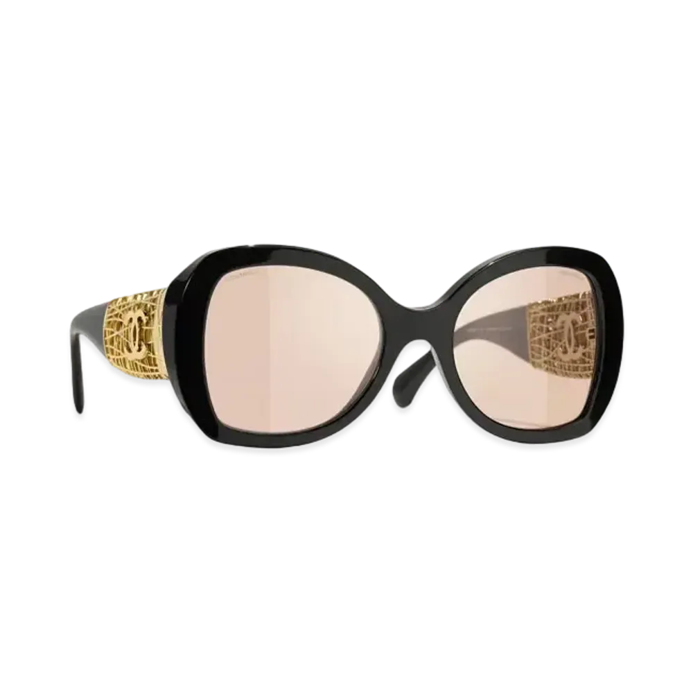 CHANEL Butterfly Sunglasses Acetate & Metal "Black"