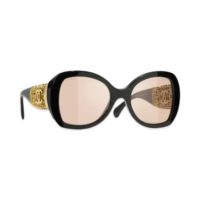 CHANEL Butterfly Sunglasses Acetate & Metal "Black"