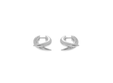 BALENCIAGA Force Horn XS Earrings in Shiny Recycled Sterling Silver 925 "Silver"