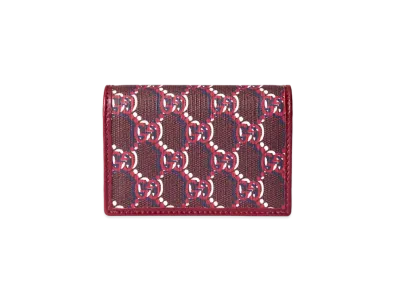 GUCCI Card Case Wallet with GG Shadow "Rosso Ancora"