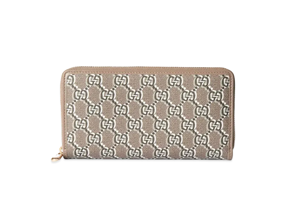GUCCI Zip-Around Wallet with GG Shadow "Taupe/Multicolor"