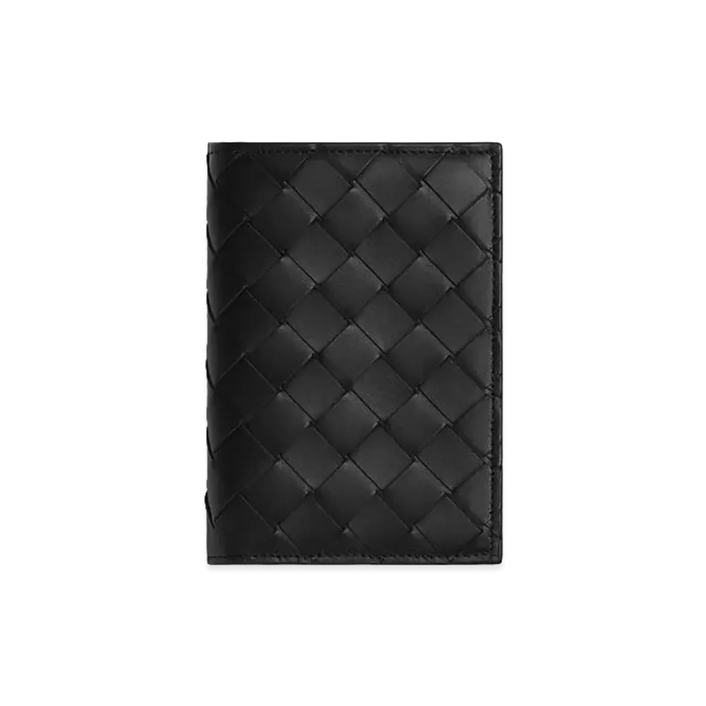 Bottega Veneta Intrecciato Medium Bi-fold L-Zip Wallet "Black"