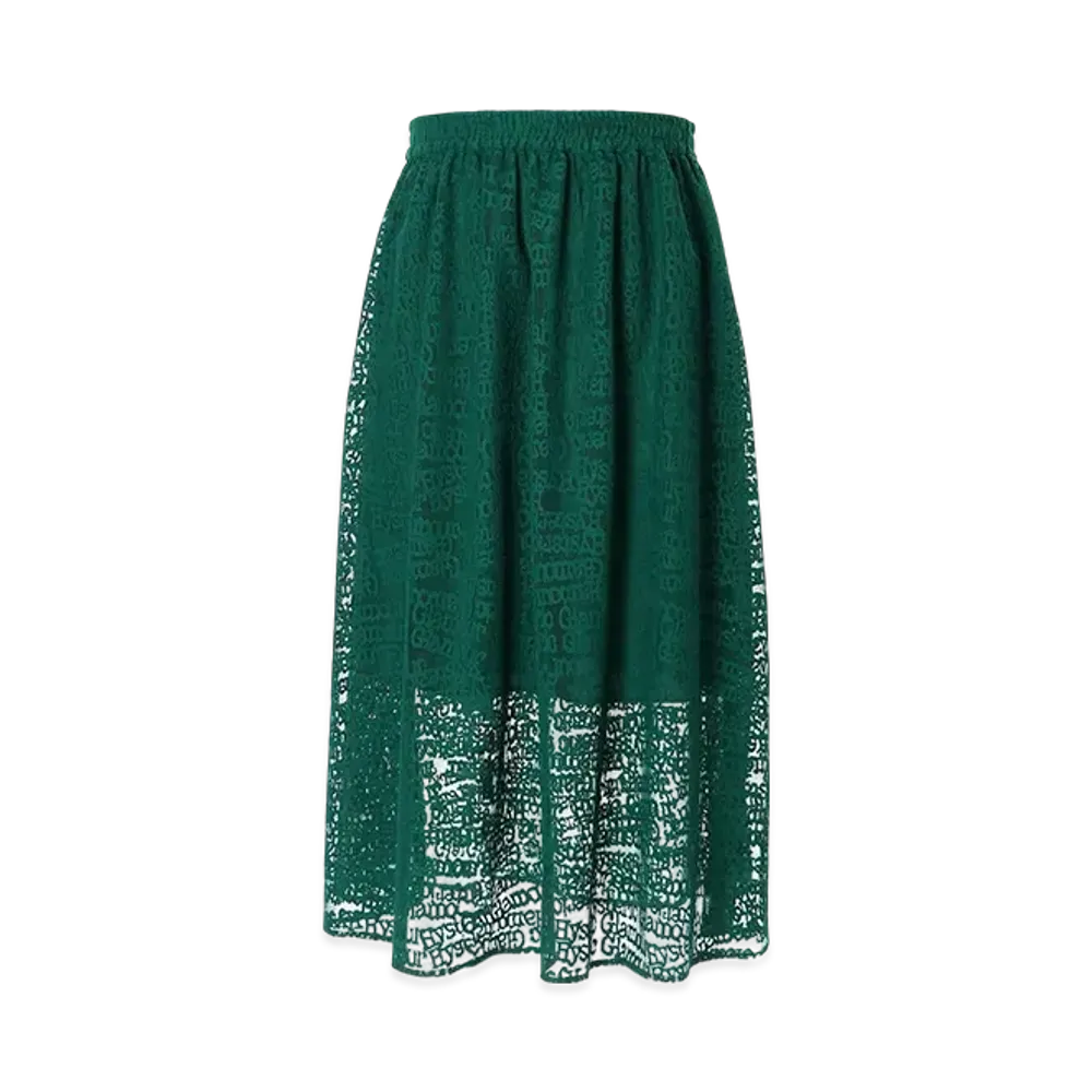 HYSTERIC GLAMOUR Type Logo Pattern Jacquard Gathered Skirt "Green"