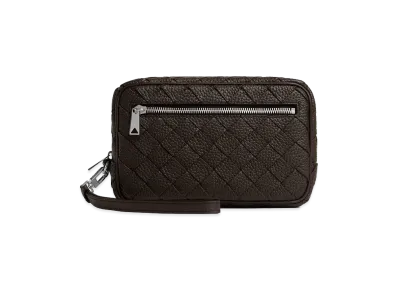 Bottega Veneta Intrecciato Small Wristlet Pouch "Fondente"
