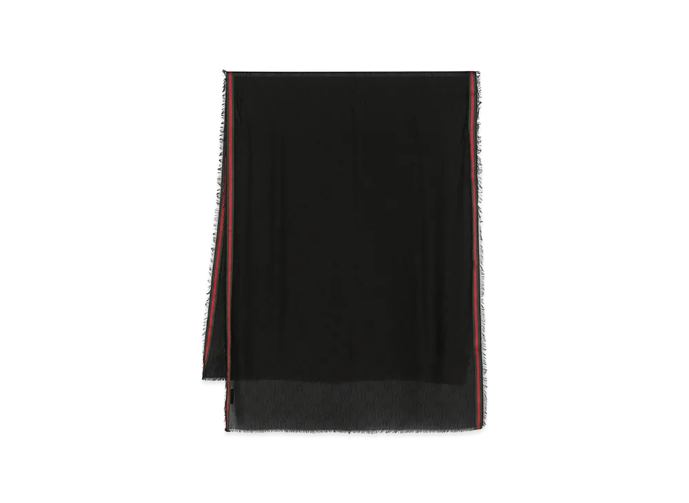 GUCCI Silk Blend Scarf "Black"