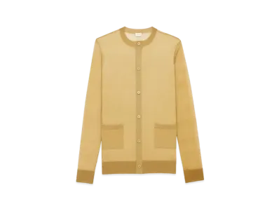 Saint Laurent Women's Cardigan in Silk "Beige"