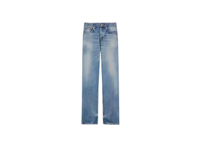 Saint Laurent Women's Straight Jeans "Benjamin Blue"