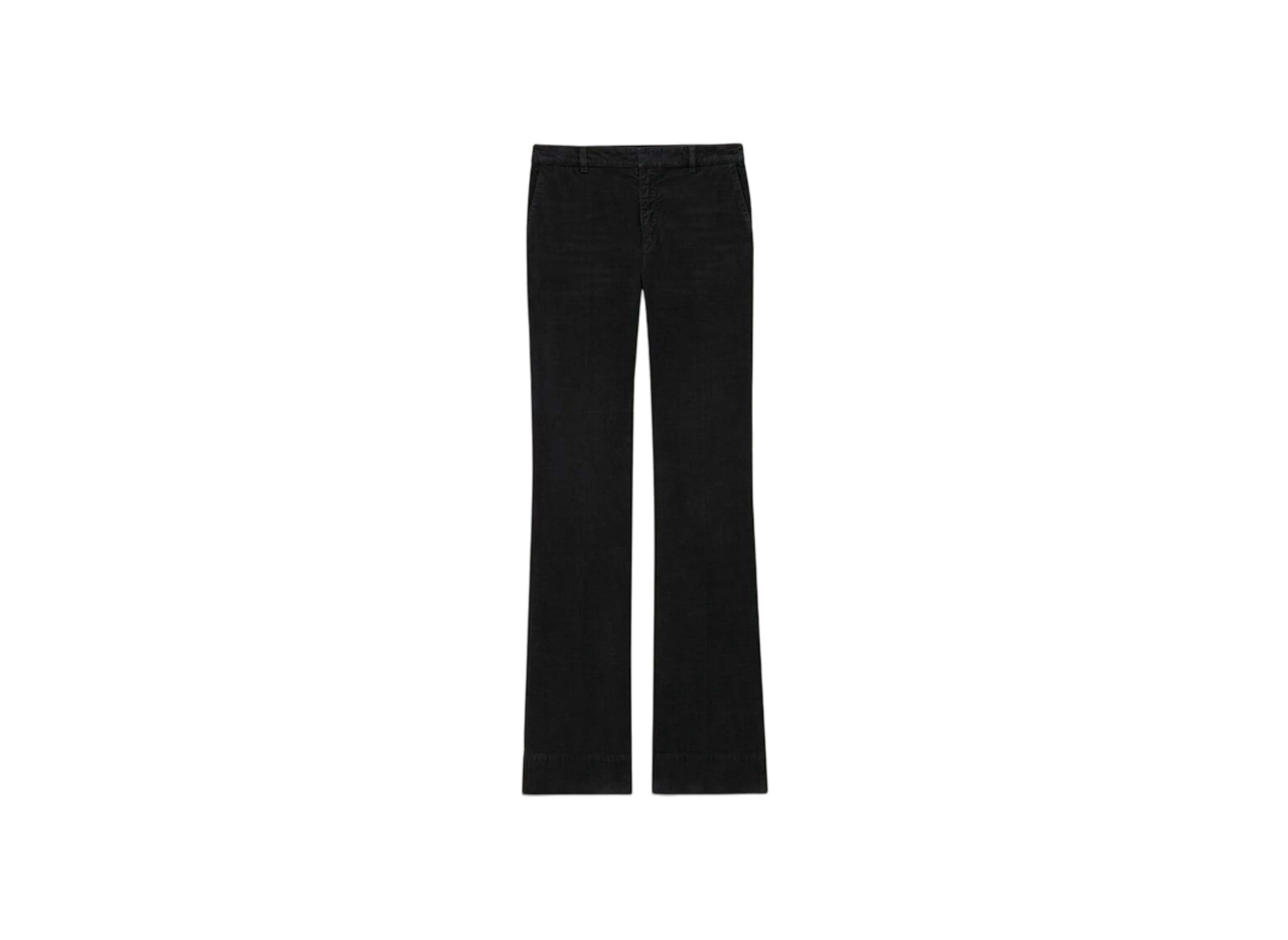 Saint Laurent Women's Bootcut Pants in Corduroy "Black"