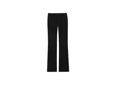 Saint Laurent Women's Bootcut Pants in Corduroy "Black"