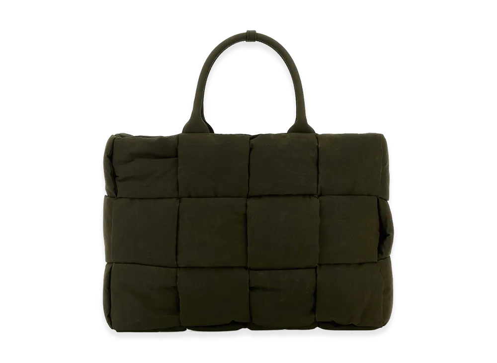 Bottega Veneta Canvas Large Arco Padded Shopping Bag "Olive Green"