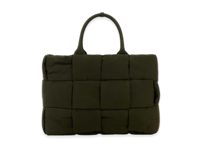 Bottega Veneta Canvas Large Arco Padded Shopping Bag "Olive Green"