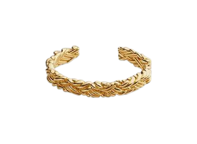 Bottega Veneta Intreccio Thin Cuff Bracelet "Yellow Gold"