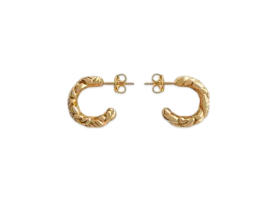 Bottega Veneta Intreccio Large Earrings "Yellow Gold"