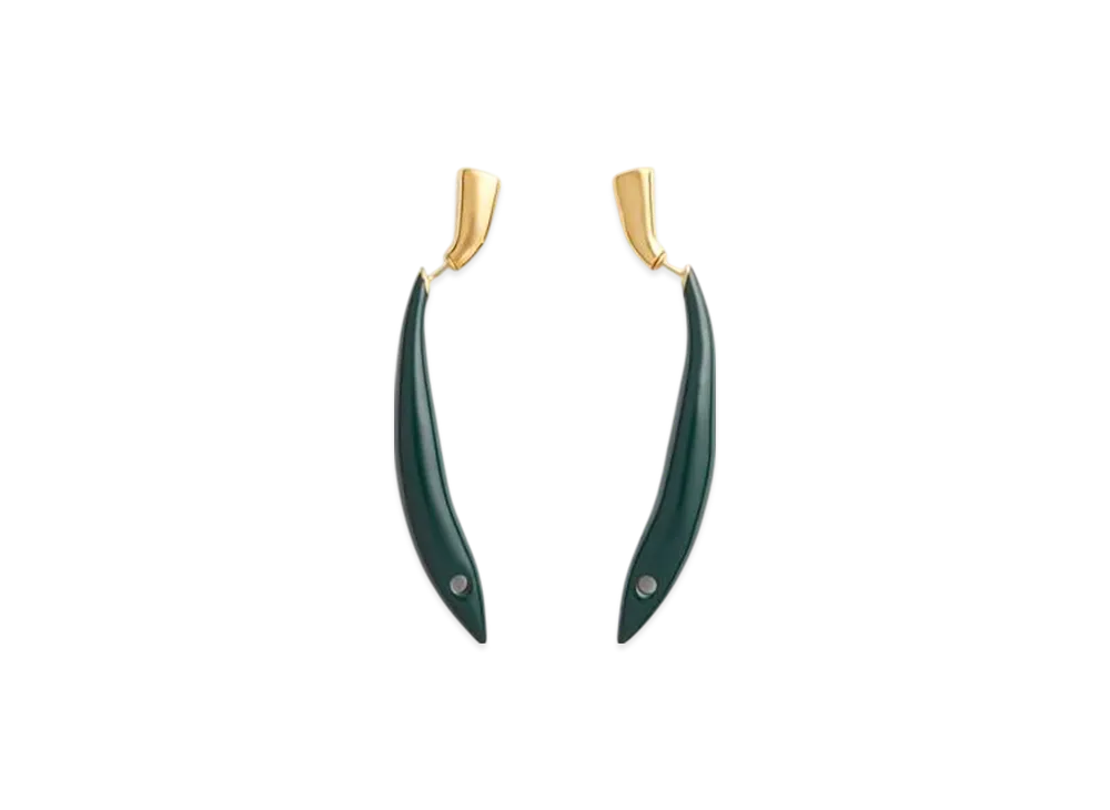 Bottega Veneta Sardine Earrings "Dark Green"