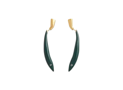 Bottega Veneta Sardine Earrings "Dark Green"