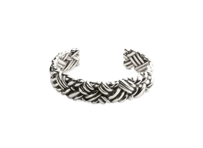 Bottega Veneta Intreccio Medium Cuff Bracelet "Silver"