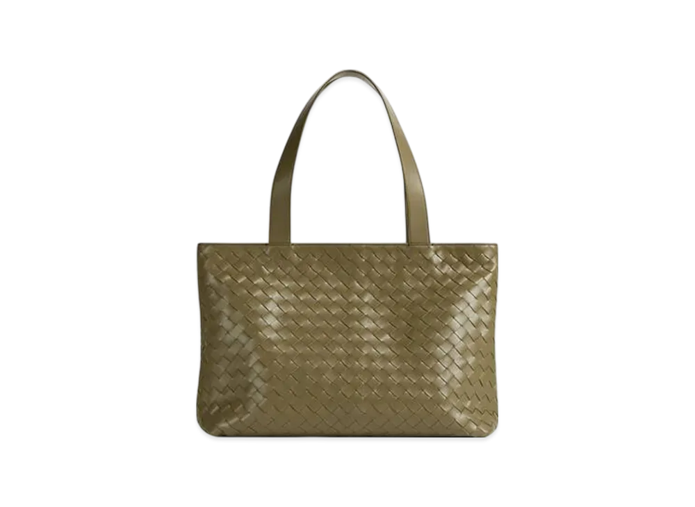 Bottega Veneta Small Intrecciato Zipped Tote "Algae"