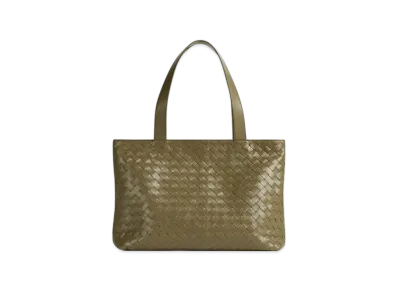 Bottega Veneta Small Intrecciato Zipped Tote "Algae"