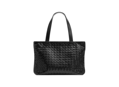 Bottega Veneta Small Intrecciato Zipped Tote "Black"
