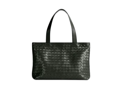 Bottega Veneta Small Intrecciato Zipped Tote "Dark Green"