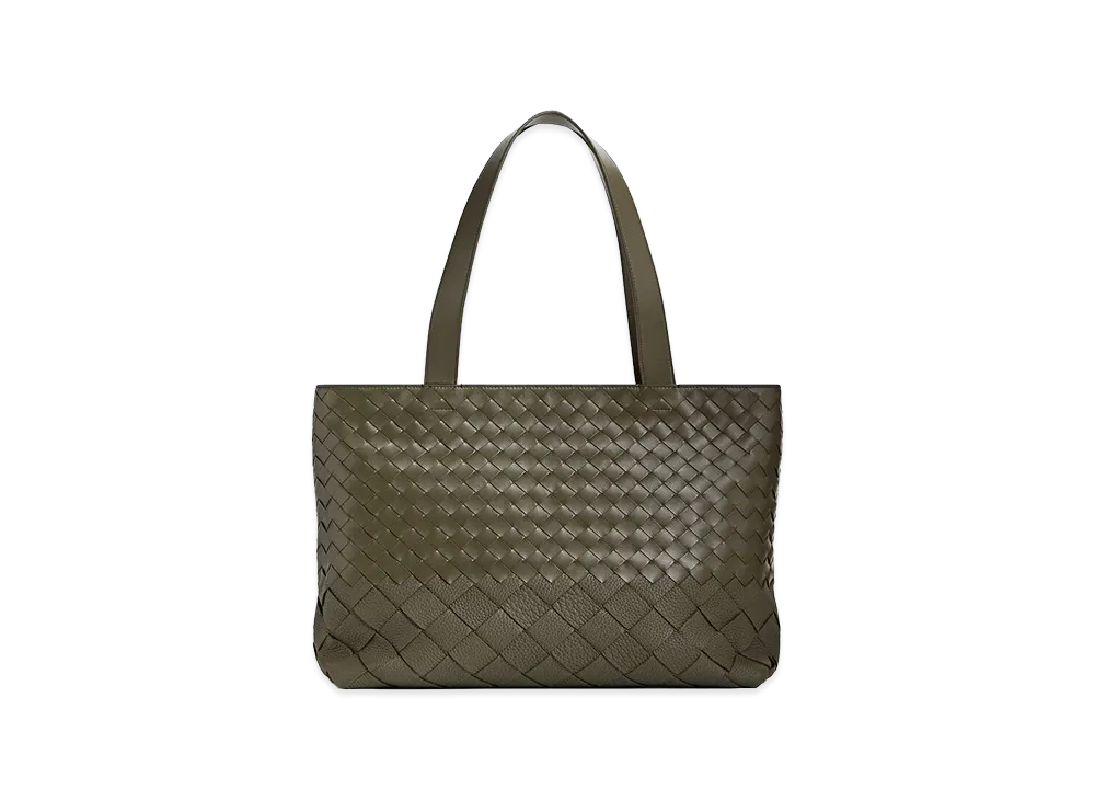 Bottega Veneta Small Intrecciato Zipped Tote Bag "Cypress"