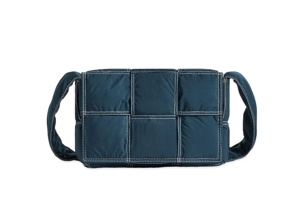 Bottega Veneta Small Padded Tech Cassette "Deep Blue/White"