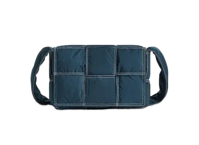 Bottega Veneta Small Padded Tech Cassette "Deep Blue/White"