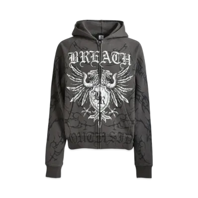 BREATH Twin Head Logo Zip Up Hoodie "Black"