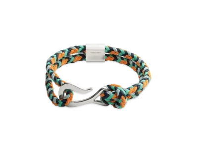 Bottega Veneta Braid Leather Bracelet "Green Oasis/Dark Sapphire"