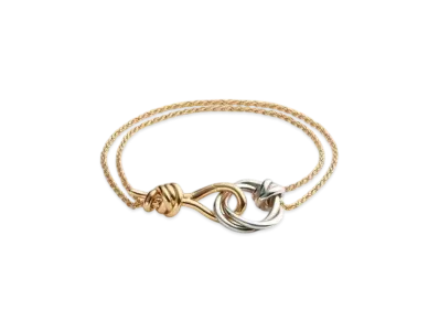 Bottega Veneta Knot Bracelet "Silver/Yellow Gold"