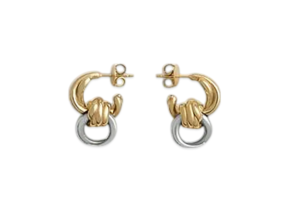 Bottega Veneta Knot Earrings "Silver/Yellow Gold"
